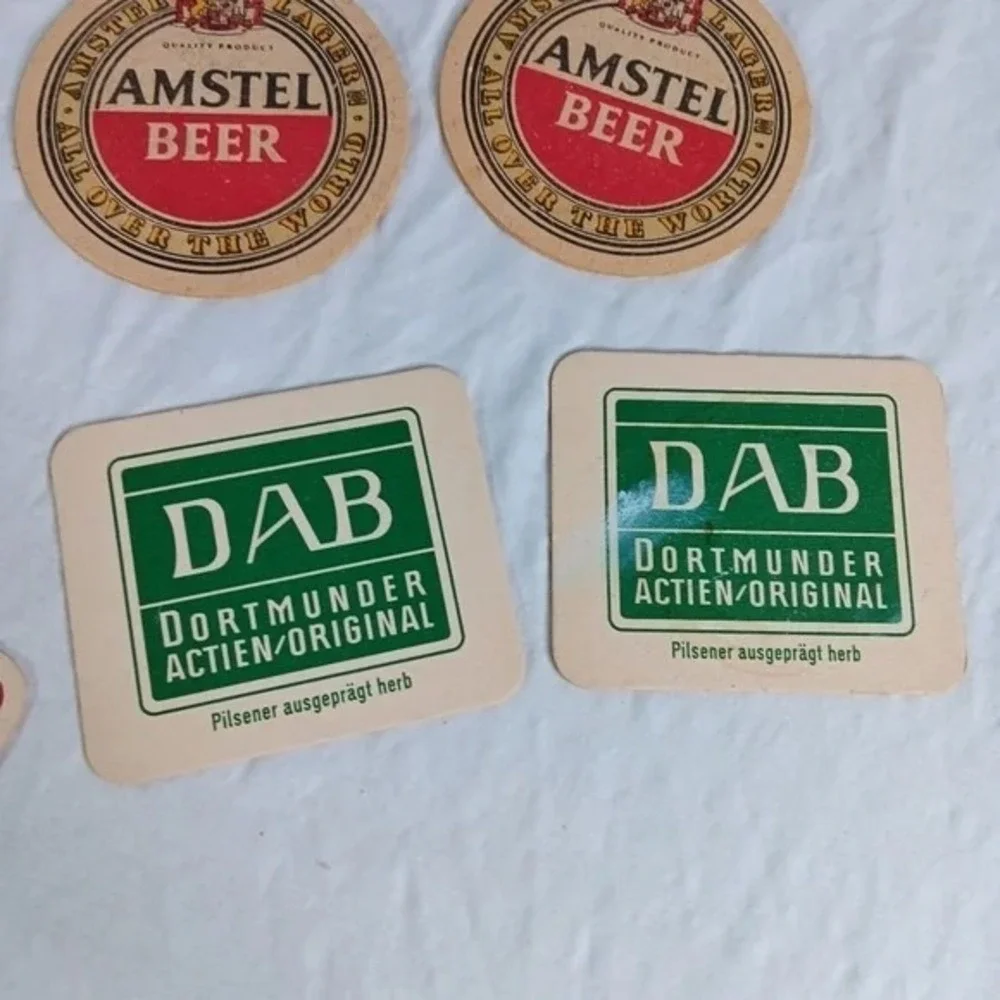VTG International Beer Coaster Lot‎ of 20 - Amstel DAB Cardinal Beer Bar Decor